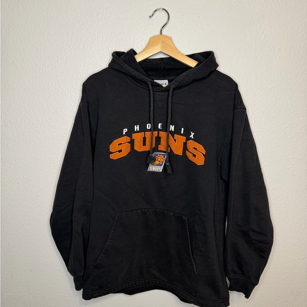 VINTAGE Phoenix Suns NBA Pullover Hoodie - Black & Orange - Large